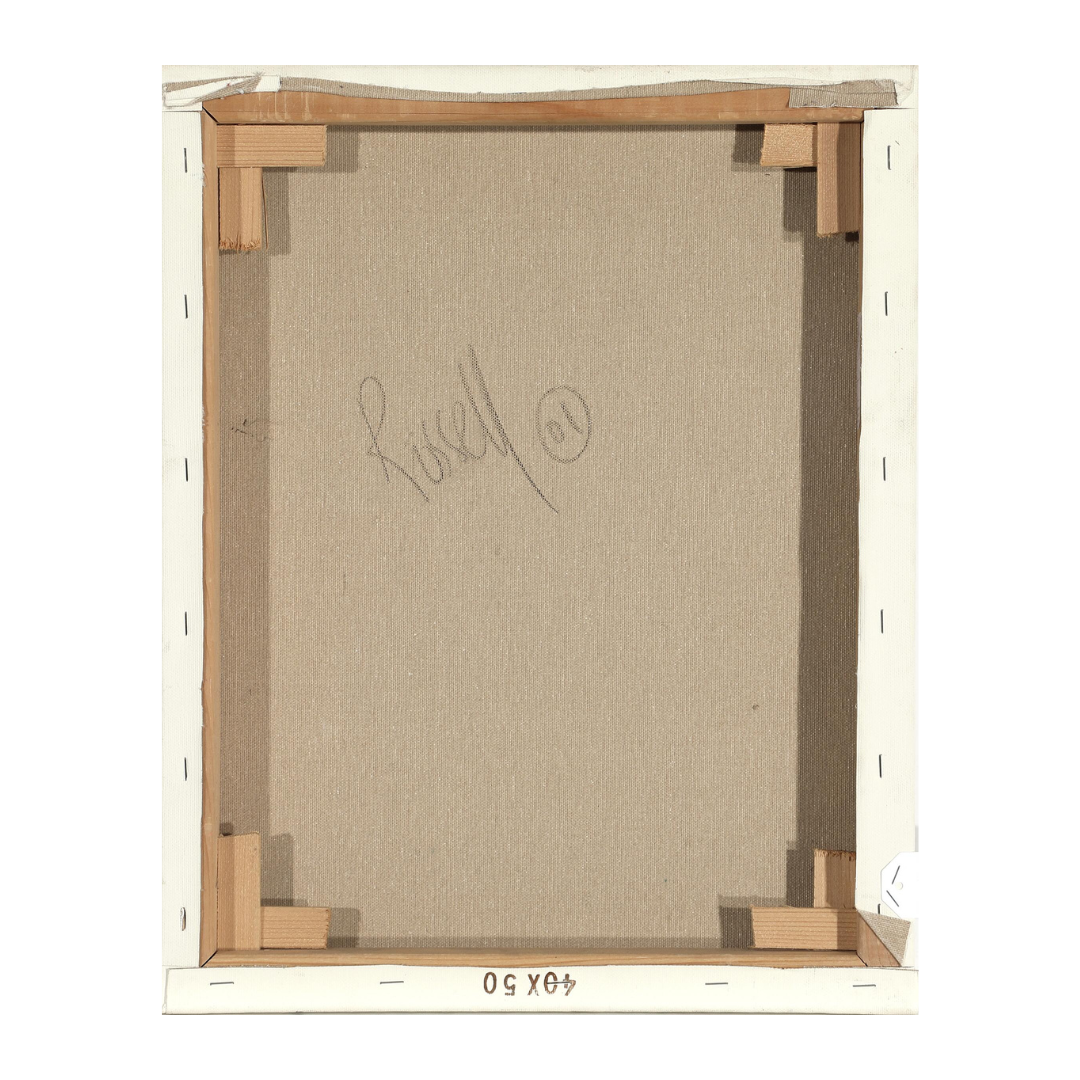 Peter Rössell : 2001 dated, cartoon dog in blue