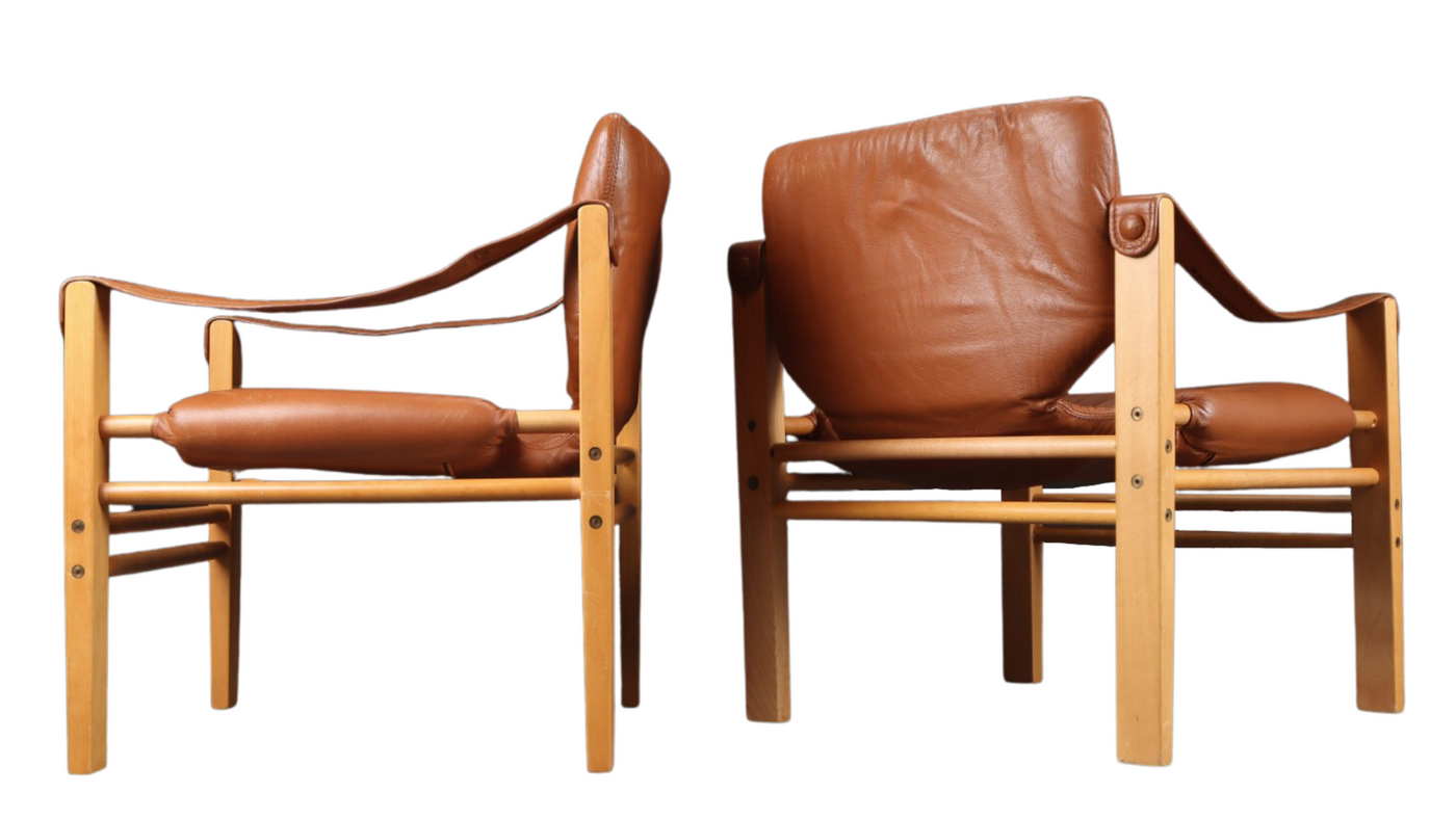 1980s Skipper Møbler leather safari chair, Denmark