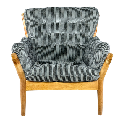 1970s John Mortensen : Model 4521 lounge chair in grey corduroy