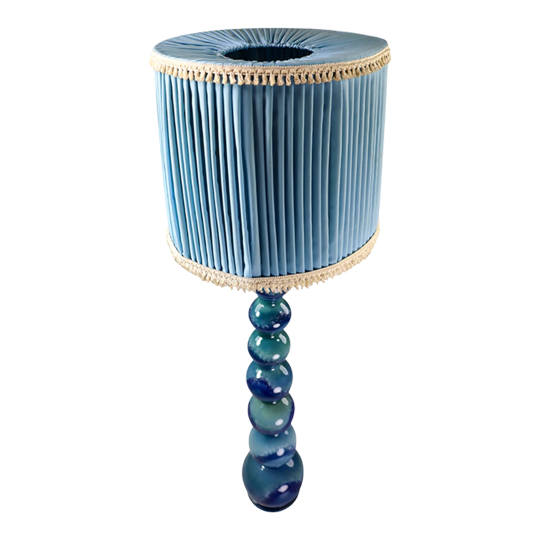 1970s Gebr. Kaiser & Co. : blue ceramic floor lamp, Germany