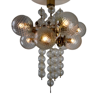 1970s Jaroslav Bejvl : glass chandelier, Kamenický Šenov, Czech