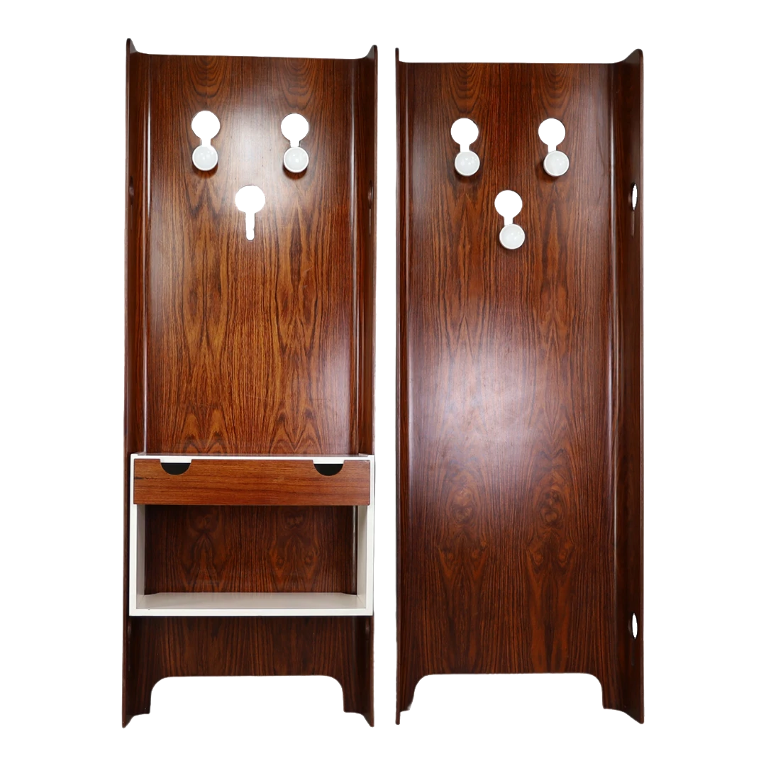 Pair 1960s Carlo de Carli : Scorzè coat rack or garderobe, Italy