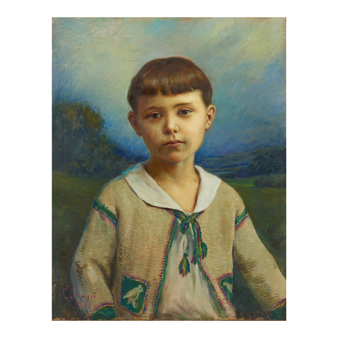 Cesare Saccaggi, Italian : c1928 portrait of a child