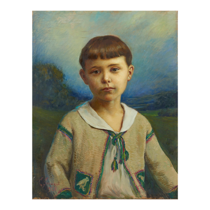 Cesare Saccaggi, Italian : c1928 portrait of a child