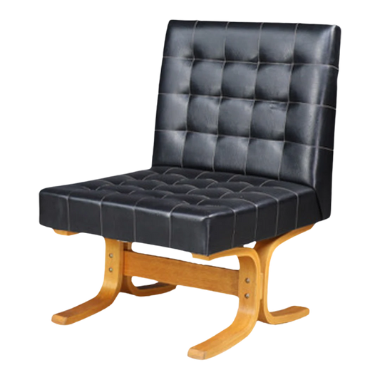 1960s Ludvik Volak : "Bratislava" leatherette slipper chair, Czech