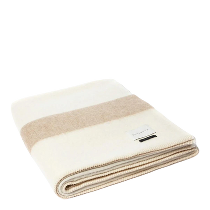 Blacksaw : The Siempre Blanket in Ivory/Beige Stripe