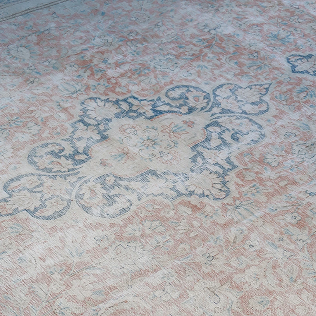 1960s Persian Kerman : 9'10 x 13'2 overdyed rug