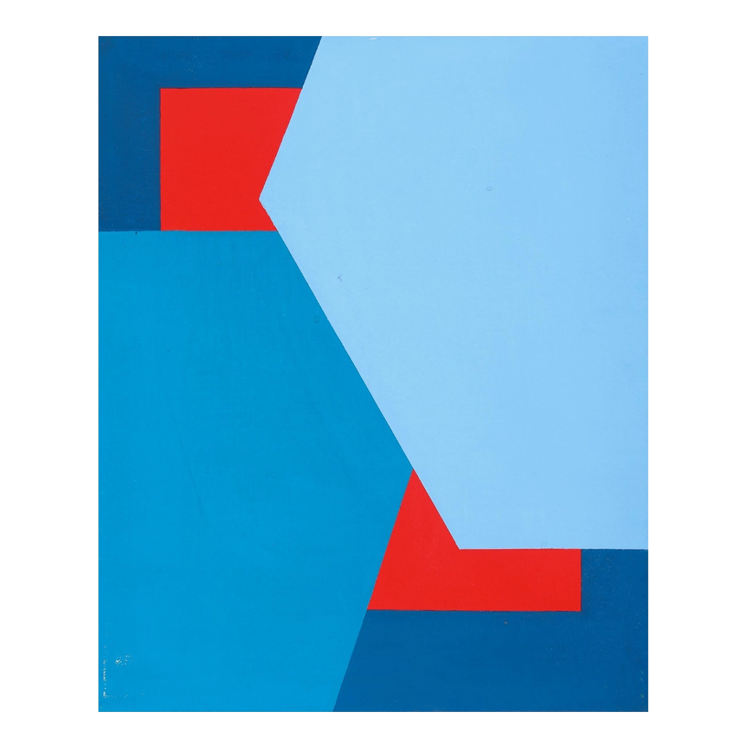 1982 Kai Führer, Danish : "Super Blue” geometric o/c