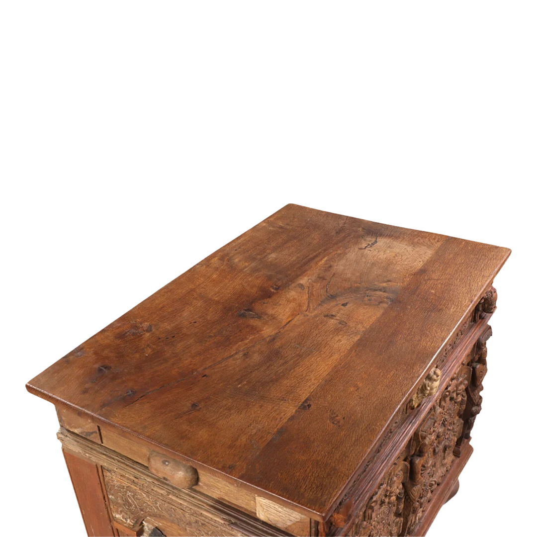 c1600 Schleswig-Holstein : Renaissance carved oakwood chest, Germany