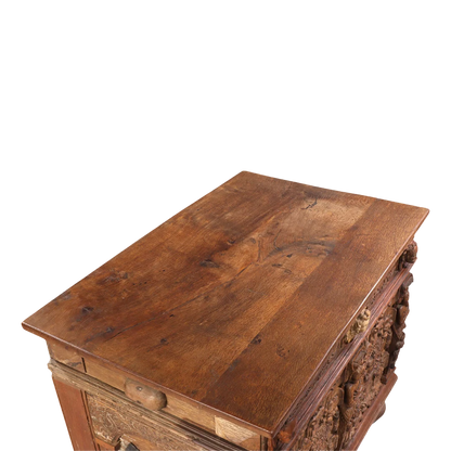 c1600 Schleswig-Holstein : Renaissance carved oakwood chest, Germany