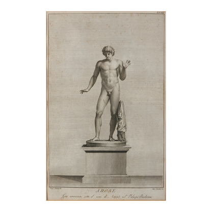 Teodoro Matteini, Italy : c1800 framed engraving of Adonis