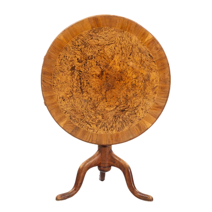 c1775 Jacob Sjölin : burr alder dropleaf tripod table, Kungsör Sweden