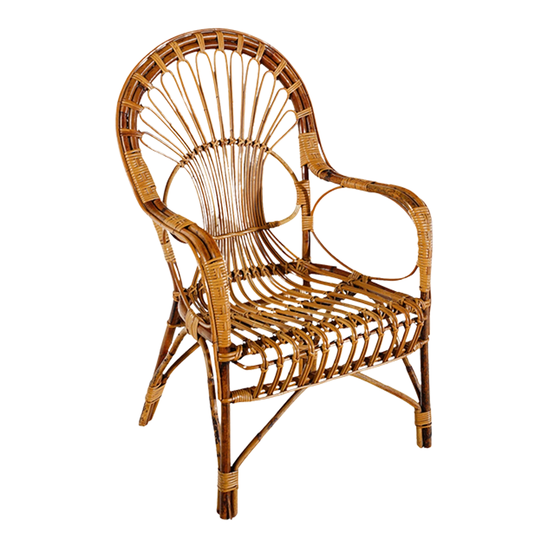 1960s Franco Albini style : rattan garden chair, Italy