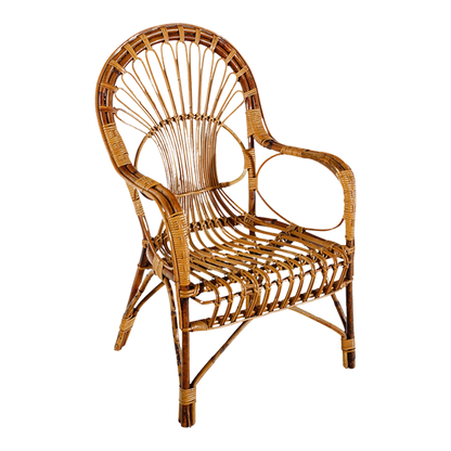 1960s Franco Albini style : rattan garden chair, Italy