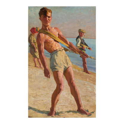 c1900 Paolo Baroni Pietro : 40" tall young fisherman, Italy