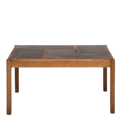 1970s Svend Langkilde : mahogany and paneled slate coffee table