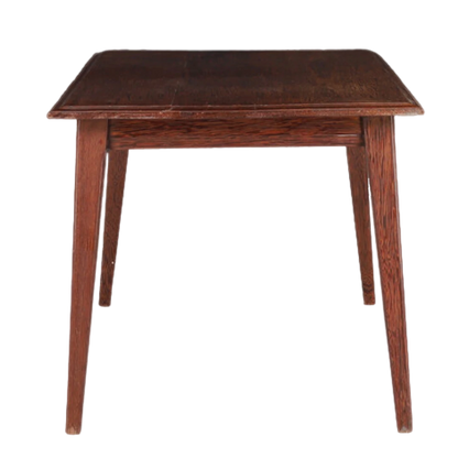 1960s French : small dark-stained oakwood side table