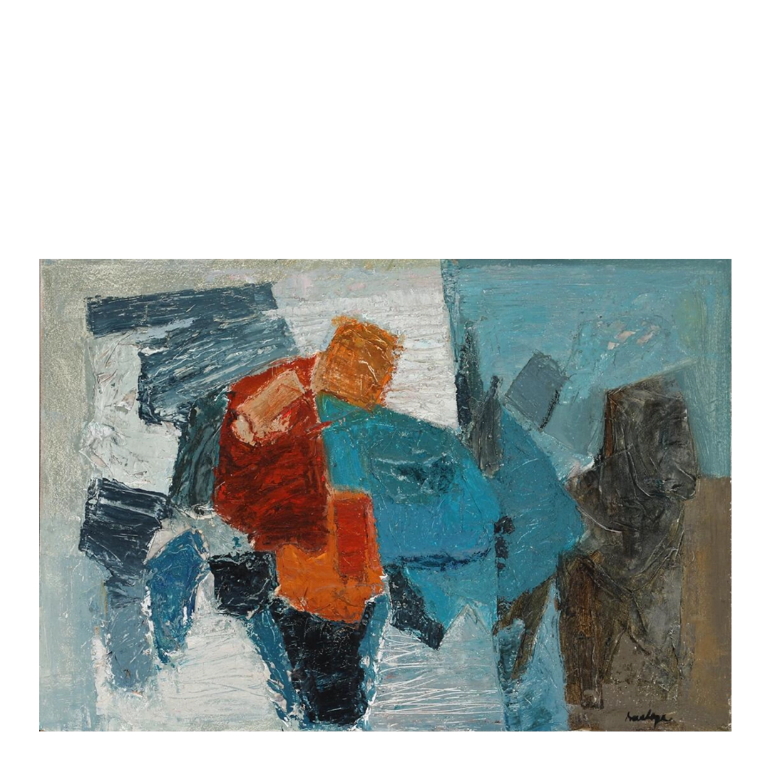 Svend Saabye, Danish : mid-century abstract on masonite