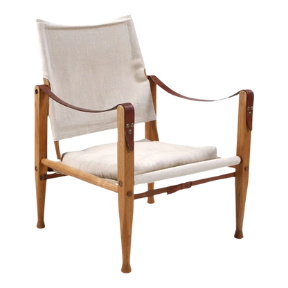 Kaare Klint 1930s design : safari chair + ottoman, Rud. Rasmussen