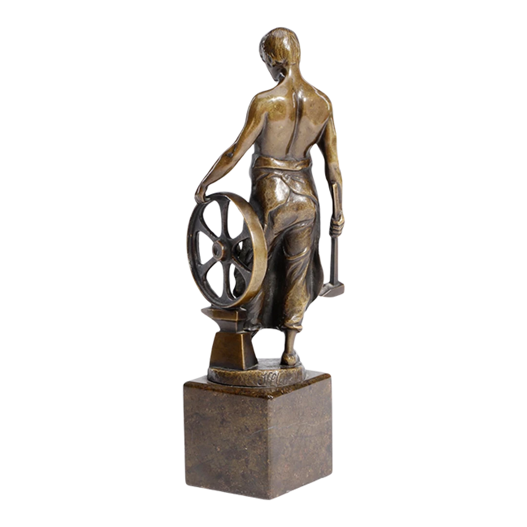 c1890 Franz Iffland : Art Nouveau bronze, blacksmith