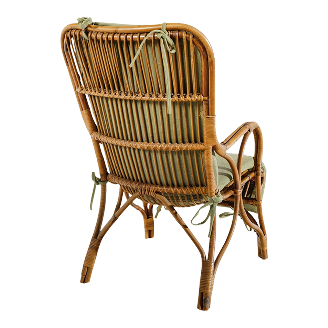 Pair 1960s Italian : tallback bamboo garden armchairs