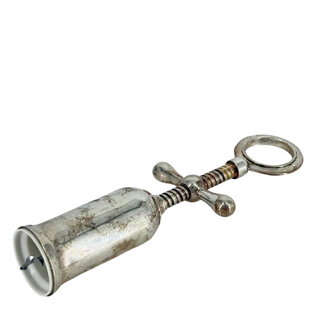 1960s Italian : chrome plated metal "bell" form corkscrew