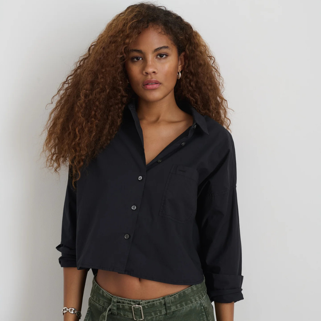 Alex Mill : Cropped Jo Shirt in Cotton Poplin