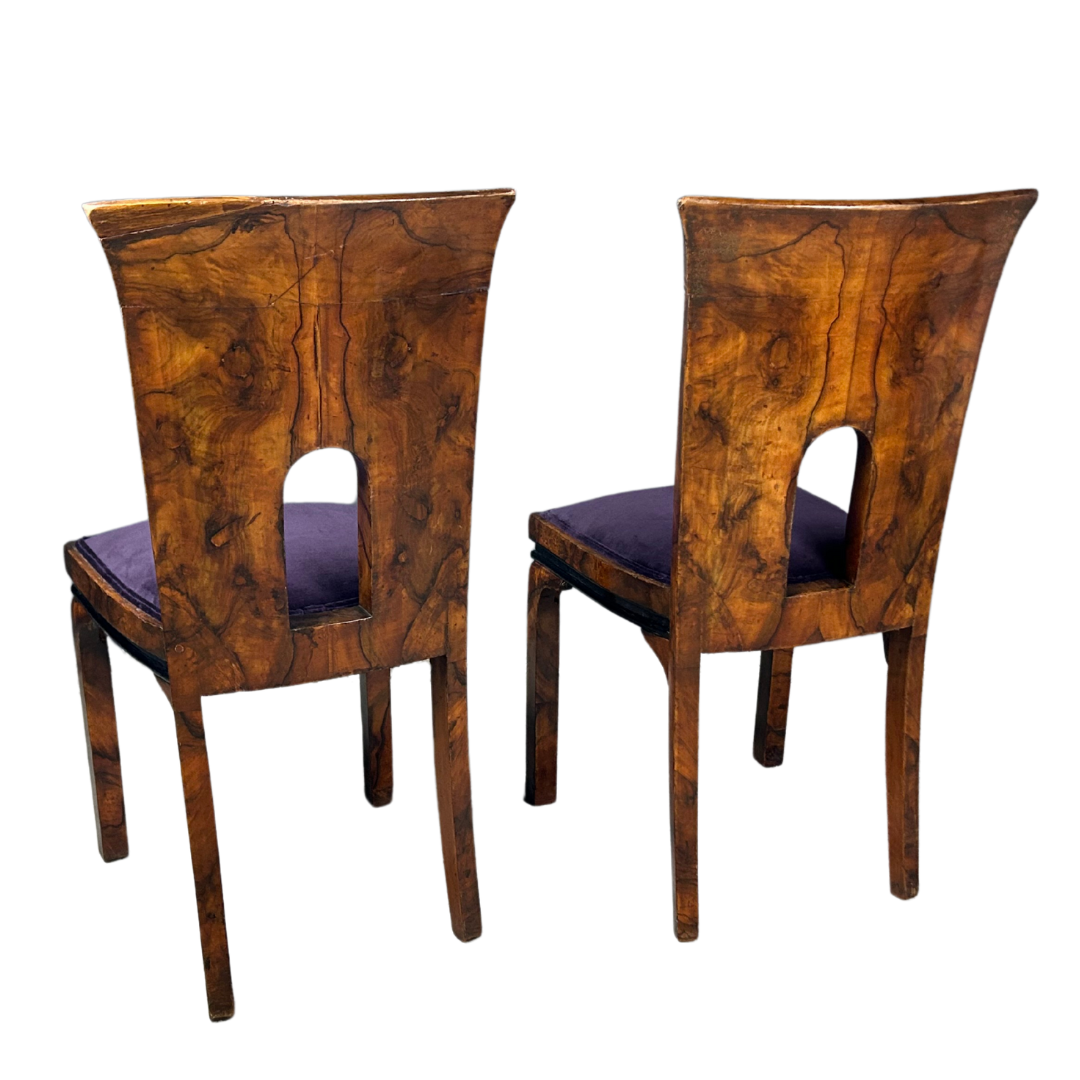 1930s Marcello Piacentini : art deco walnut briar & macassar ebony chair