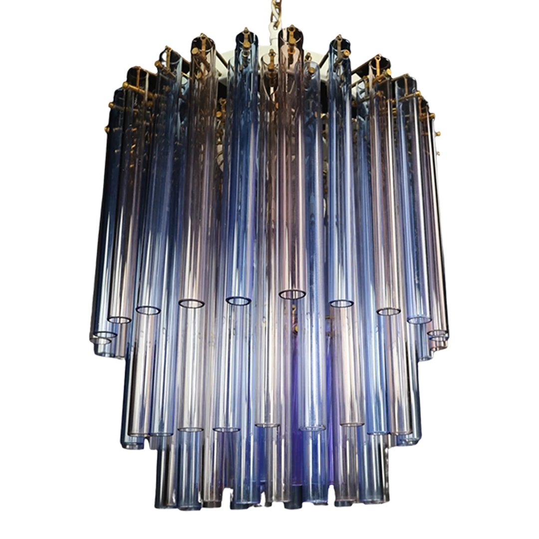 1960s Italian : Venini Grande Murano triedri chandelier, Italy