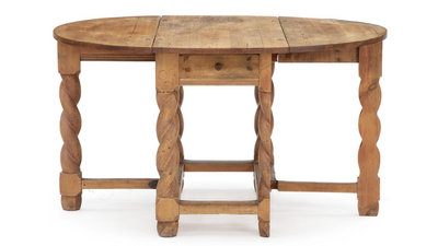 19th century Swedish pinewood drop-leaf table