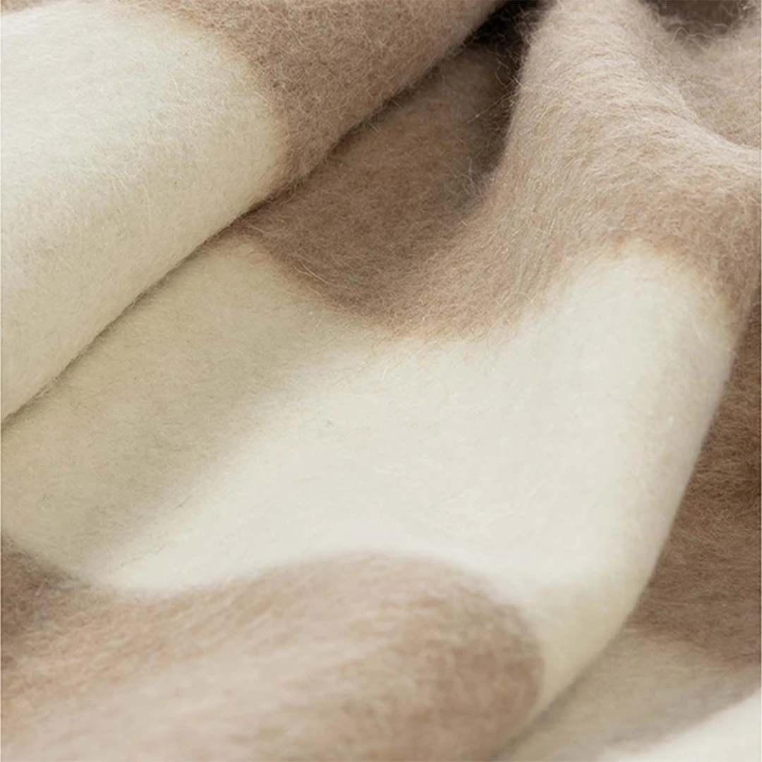 Blacksaw : The Siempre Blanket in Beige/Ivory Stripe