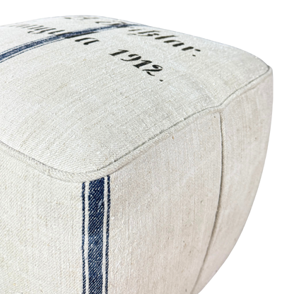 1930s Jindřich Halabala : square Art Deco upholstered tabouret