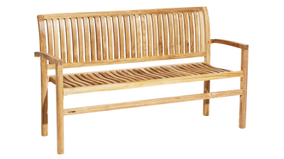 "Oscar" solid teakwood bench w/ cushion by Anker Denmark