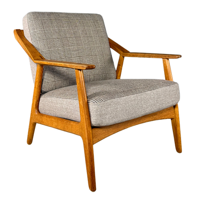 1950s H. Brockmann-Petersen : oakwood armchairs w/dovetail