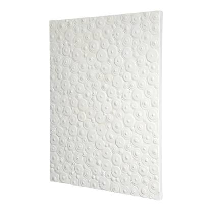 Jim Oliveira : White Colorpile Painting, Gloss & Ink on Belgian Linen, 2018