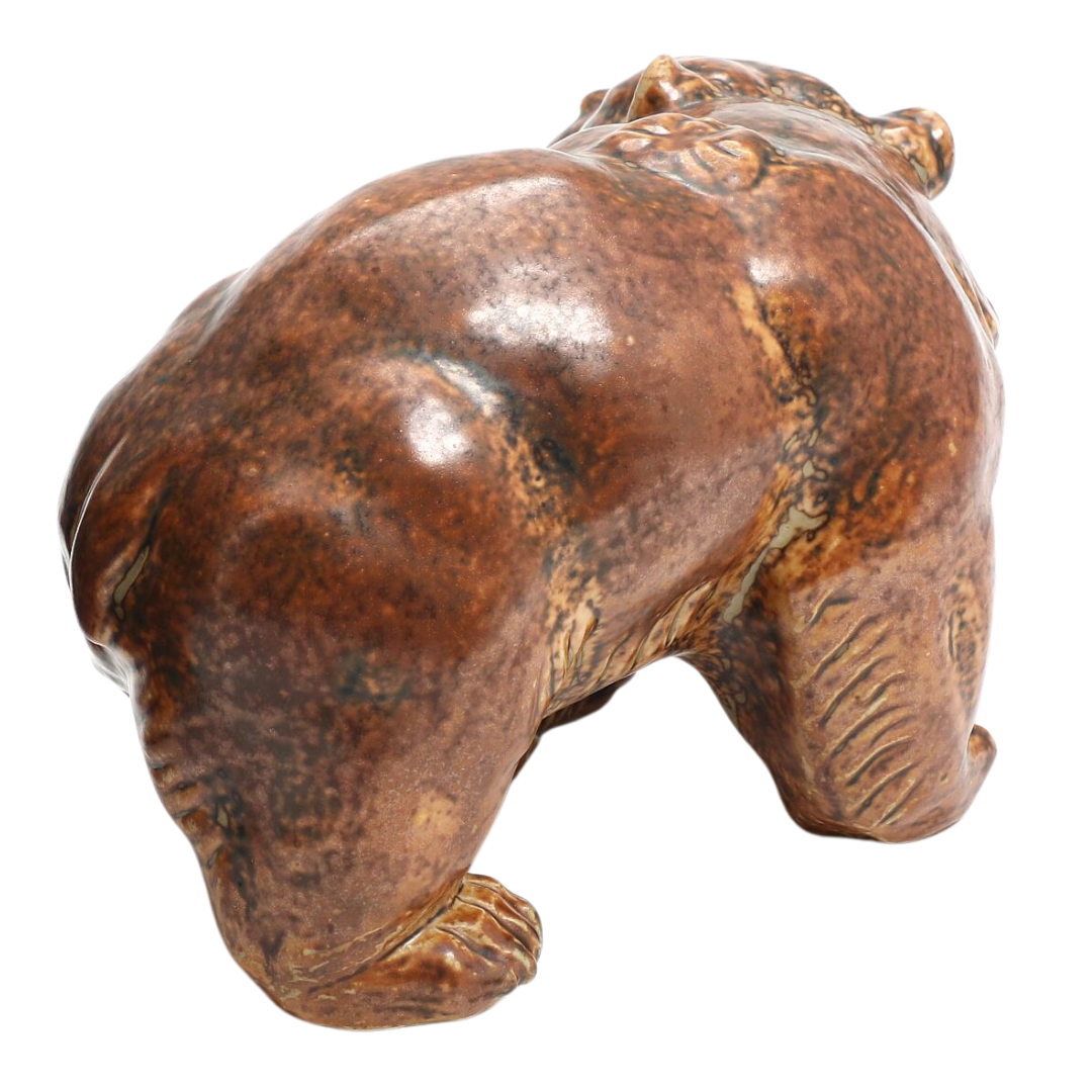 c1940s Knud Kyhn : "walking bear" sung glazed stoneware, RC