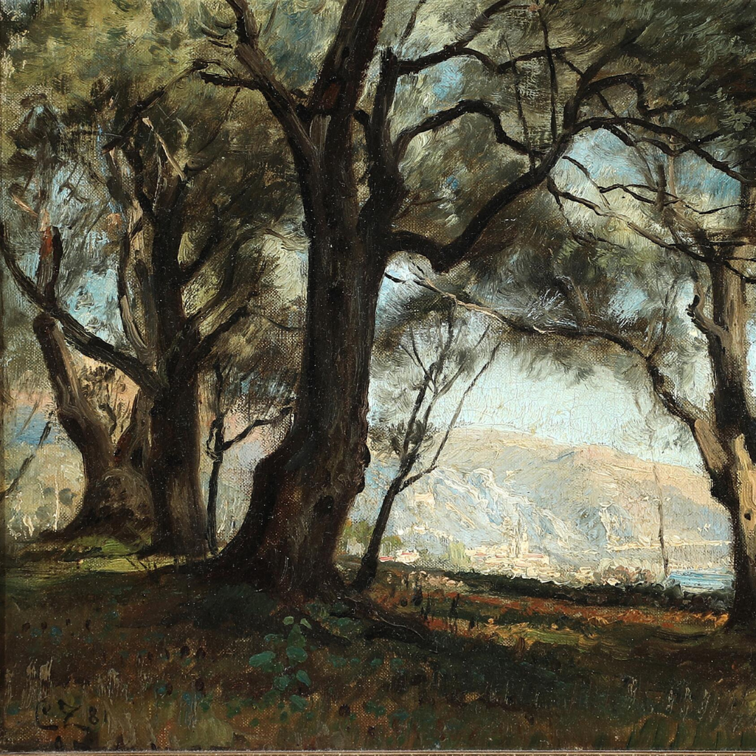 1881 Christian Zacho : treelined French coastal o/c