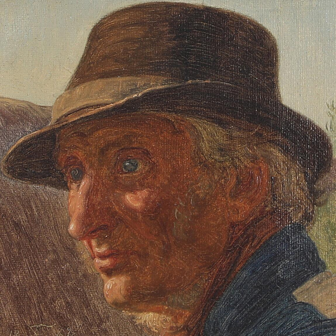 John Didrik Frisch : 1862 dated portrait of a man, Danish