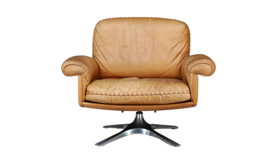 1970s de Sede DS-31 cognac leather swivel chair
