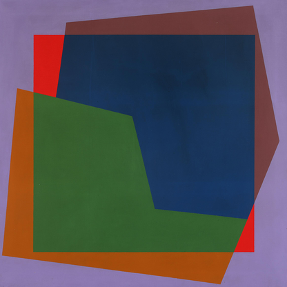 1970s Kai Führer : large Danish abstract in colors, o/c