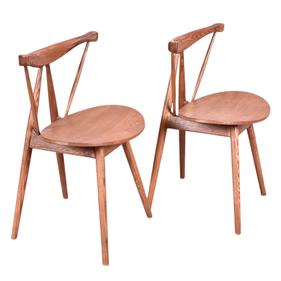 1950s Northern European : sculptural ashwood side chair