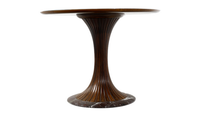 1950s Vittorio Dassi walnut & marble 40" table