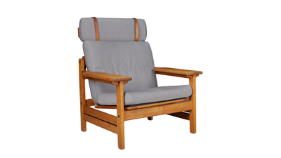 1970s Aksel Dahl high-back oakwood lounge chair