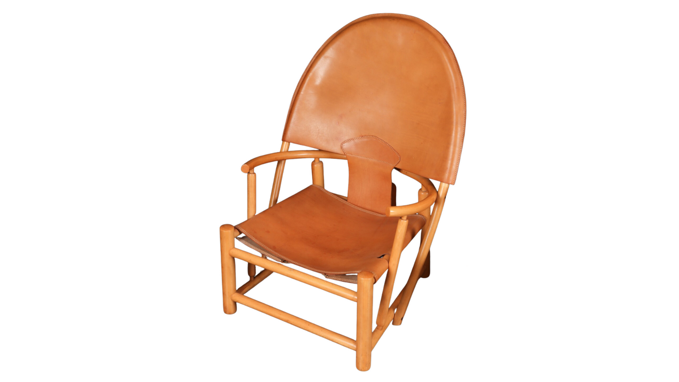 1970s Toffoloni & Palange leather "Hoop" armchair