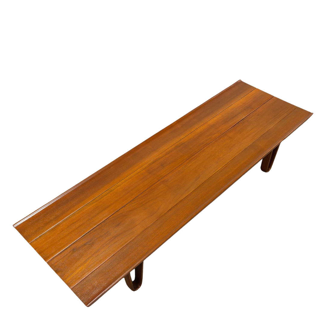 1960s Edward Wormley : long bench, walnut & ashwood, Dunbar