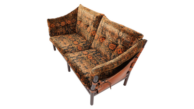 1970s Dutch safari-style 2-seat leather sofa