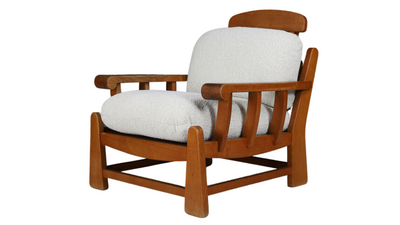1970s Maison Regain sculptural elmwood armchair