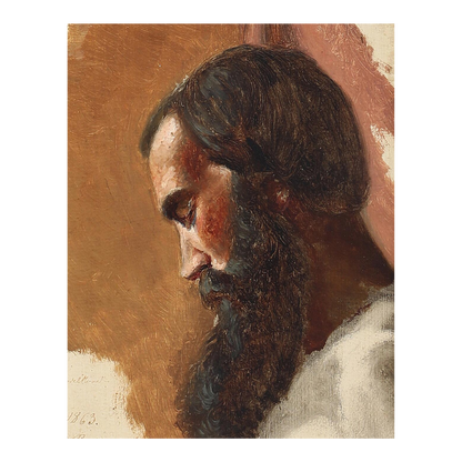 Albert Price (Danish) : 1863 dated portrait of a man in profile