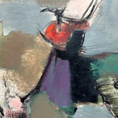 Mid-Century Eugene Arcieri : 17" x 21" abstract o/c, Woodstock artist