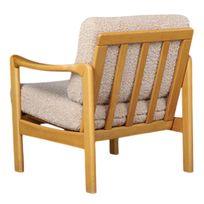 1960s Walter Knoll : solid beechwood "Stella" armchair